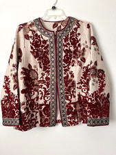 NWOT SOFT SURROUNDINGS RED CREAM GOLD QUILTED...