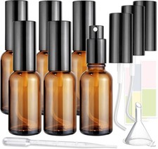 6-Pack 1oz/30ml Amber Glass Spray Bottles for Fine Mist  with 2 6PCS,