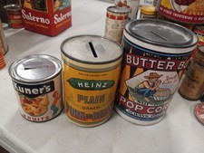 Vintage Butter Boy Popcorn Kuners Fruits Heinz Beans Advertising Coin Piggy Bank