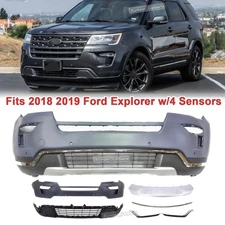 for 2018 2019 ford explorer front bumper cover set upper lower with park sensors