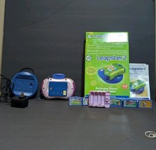 Leapster 2 Purple Learning Game System w/ 7 Games TESTED  Recharging Station