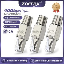 Conector ZoeRax 10 piezas RJ45 Cat8 Cat7 Cat6A enchufe de terminación Ethernet sin herramientas