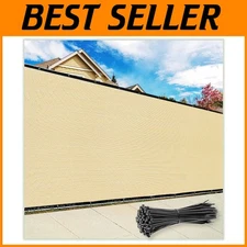 5' x 50' Commercial Grade Beige Privacy Screen - UV Resistant Quality Tarp