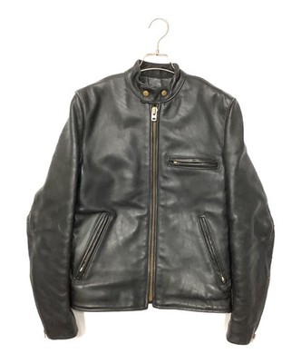 VANSON Single Rider Leather Jacket 15950A02 Black Leather Size 36