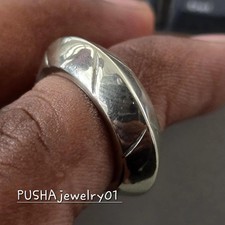 Geometric 925 Sterling Silver Band Ring Comfort Fit 8mm Band Ring Wedding Band