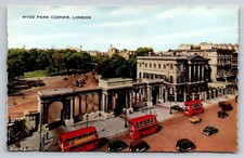 Hyde Park Corner London UK Vintage Postcard Valentine's Double Decker Buses