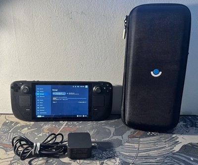 Valve Steam Deck LCD Black 64GB w/ Case, Original Charger, 256GB Sandisk MicroSD