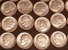 (20) Roosevelt Dimes From OBW Roll Estate 1946-1964 CH-GEM BU Unc 90% Silver
