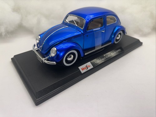 Maisto 1/18 DieCast 1955 Volkswagen Käfer Beetle Blue Special Edition READ PLZ - Picture 2 of 11