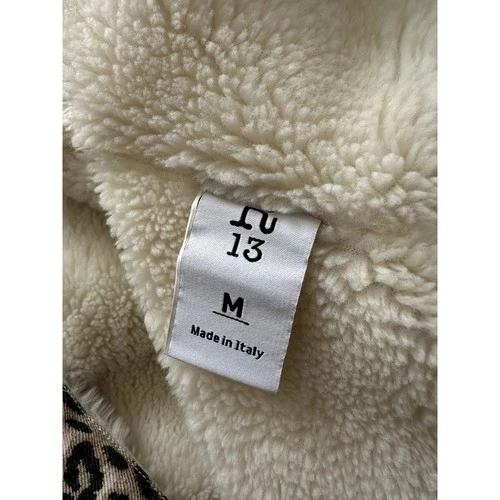 NWT $1195 R13 Mens Lyle Sherpa Lined Leopard Trucker Coat Jacket Size M image 8