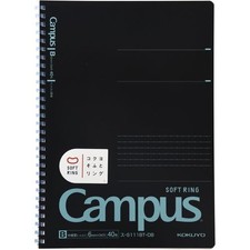 KOKUYO Campus Notebook, Semi-B5, Dotted B-Ruled, 40 Sheets, Black, Blue