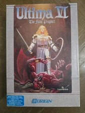 CIB - Ultima VI The False Prophet (IBM PC, 1990) Origin Big Box 5.25" Map + Rock