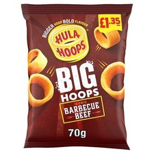 Hula Hoops Big Hoops BBQ Beef Crisps Crunchy 20 x 70g FAST AND FREE DELIVERY