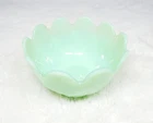 Vintage 1950s Fire King Jadeite Lotus Blossom Leaf Dessert 4.5" Cup Bowl