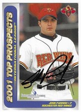 JOHN PARRISH 2001 CHOICE AUTOGRAPHED SIGNED # 21 ROCHESTER RED WINGS