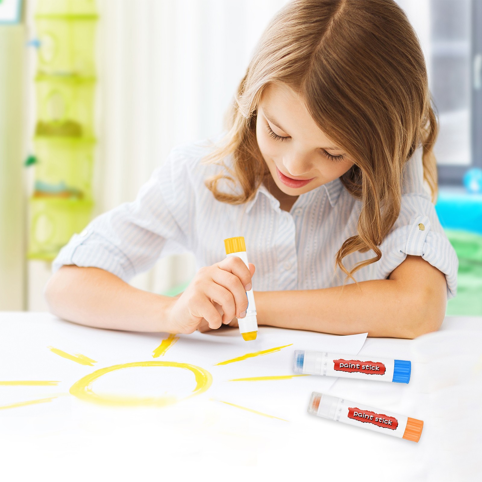 Solid Tempera Paints, 9 Pcs Washable Paint Sticks Paint Pens, Red