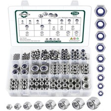 750PCS SAE Metric Nylon Insert Lock Nuts Kit, 304 Stainless Steel Standard ...