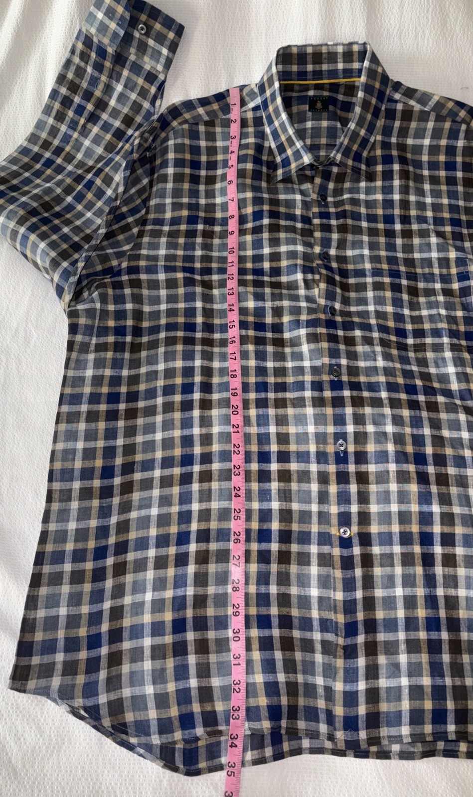 Robert Talbott 100% Linen Button Down Classic Pla… - image 6