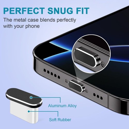 4pack Dustproof Type C Port Cover for iPhone 15 / 16 Phone Accessories