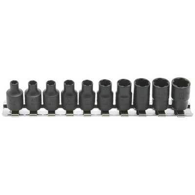 Koken RS2127/10 Nut Twister Set 4mm-10mm 10 Pieces 1/4 Sq. Drive