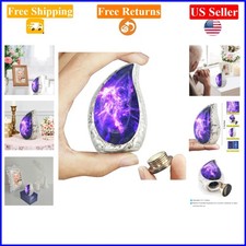 Small Purple Cosmic Galaxy Brass Teardrop Urn for Ashes, Keepsake, Men  Women