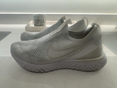Nike Epic Phantom React FlyKnit Slip-On Low Top Athletic Sneakers White