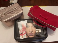 Est e Lauder Makeup Bags and Cases - Black, Red, Rose Gold, Zipper LOT OF 3