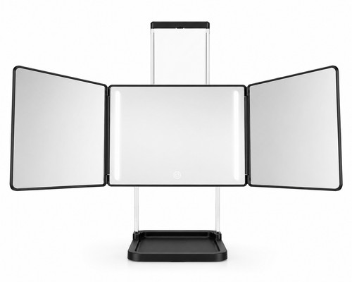 Umitec 3 Way LED Vanity Mirror Trifold Makeup Mirror Touch Control Adjustable