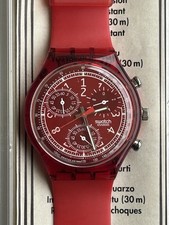 Swatch Chrono SCR101 Le Rouge Nuovo Con Etichetta Sul Cinturino