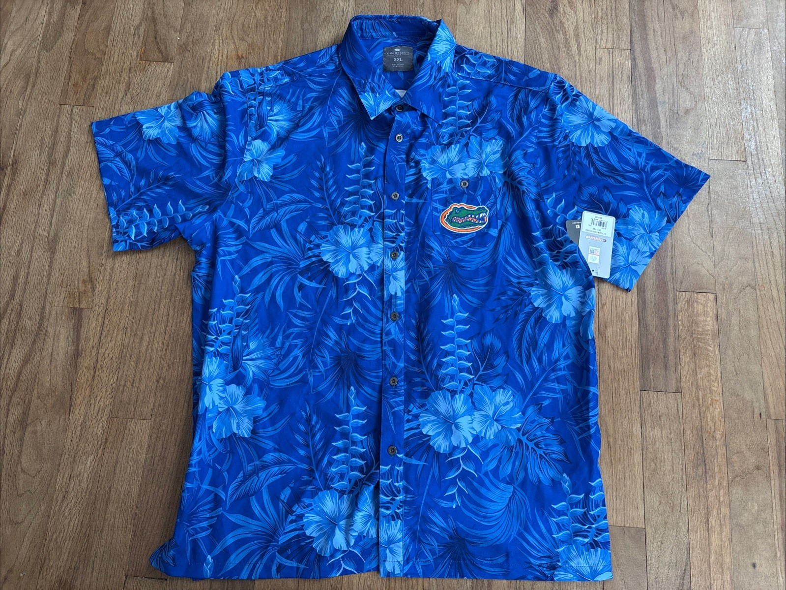 Florida Gators Football Colosseum Shirt Men’s XXL Blue Floral Print Button FSU