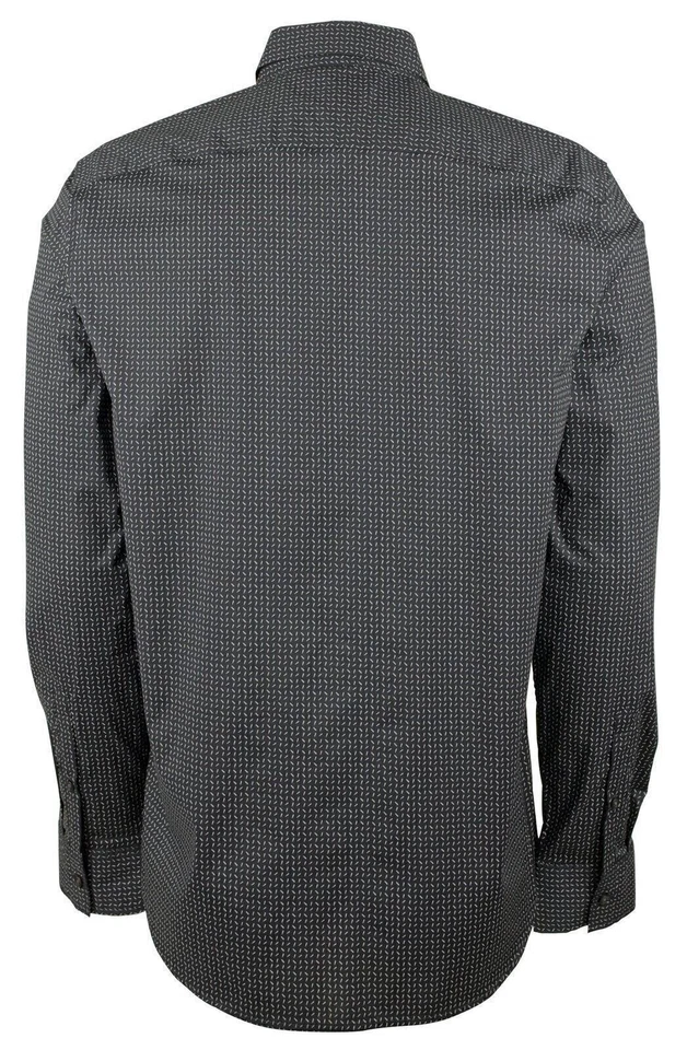 Camisa Michael Kors Para Hombre Calce Ajustado Líneas Geométricas Mangas Largas Foto 2 de 4