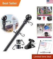 Easy Assembly 5ft Flag Pole Kit with Dual-Position Bracket for Versatile Display