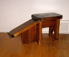 Vintage Wood Shoe Store Stool Salesman Cobbler Bench