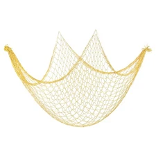 Fishing Net Decor, 80" x 60" Fish Net Decor Party Accessory, Light Yellow