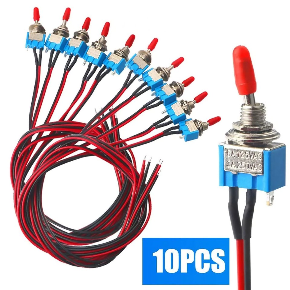 Switch Filter Pin 3 Pins Spst Rocker Toggle Switch With Pre-Wired With Strong Solid And ...