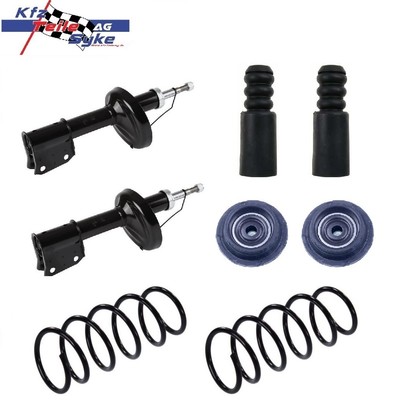 2x GASDRUCK STOSSDÄMPFER + FEDERN + DOMLAGER + SCHUTZKAPPEN VORNE FÜR CLIO 2