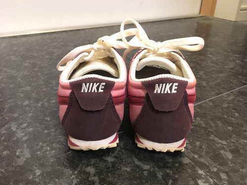 NIKE Cortez Size 6 Pink x Brown Suede 