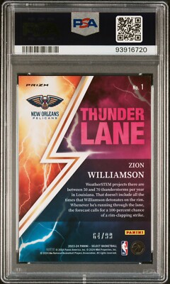 2023-24 Panini Select - Red Flash Prizm #1 Zion Williamson /99 PSA