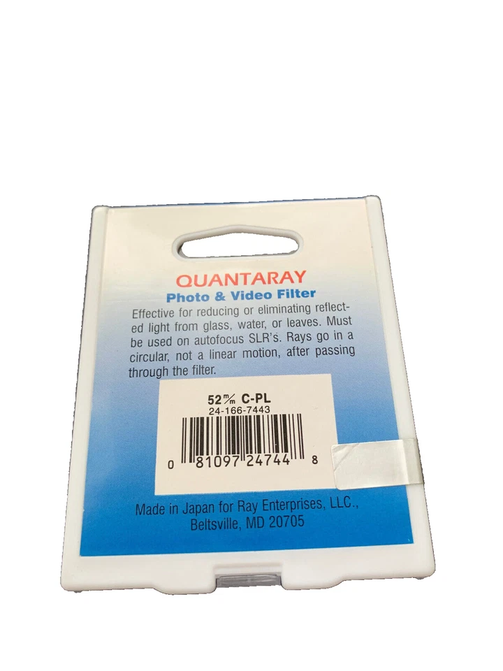 "Quantaray" Circular polarizer Camera Filter 62mm - Sealed New 💥 - Image 2 of 2