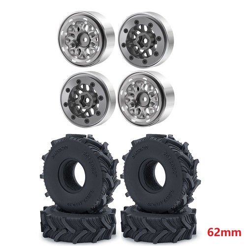4 PIEZAS llantas de rueda de radiocontrol Beadlock de 1,0"/neumáticos de barro para Axial SCX24 1/18 TRX4M - Imagen 22 de 32