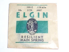 10 SIZE ELGIN  BLUED STEEL POCKET WATCH MAINSPRING  5726 300-E .170MM .0067