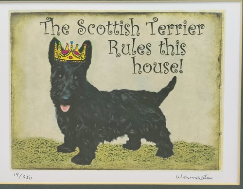 Scottish Terrier Print Art Jay Wennersten signed & number 19/350 Matted - Picture 2 of 4