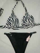 VICTORIA SECRET Swim suit Swimsuit bikini set Bra S Push up triangle black white