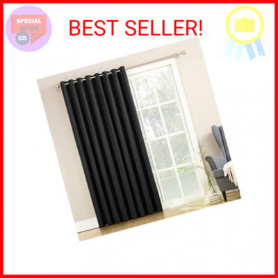 Sun Zero Barrow Energy Efficient Grommet Sliding Patio Door Curtain Panel, 100'' 