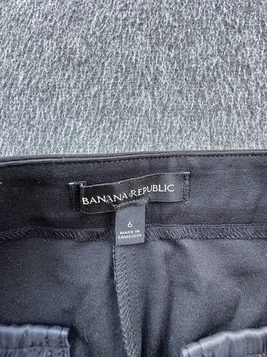 Banana Republic Dress Pants Womens 6 Black Elastic Waist Stretch Straight Leg - Picture 7 of 14