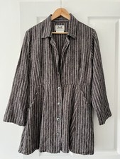 Flax By Jeanne Engelhart Linen Lagenlook Jacket Pockets Size S Oversized