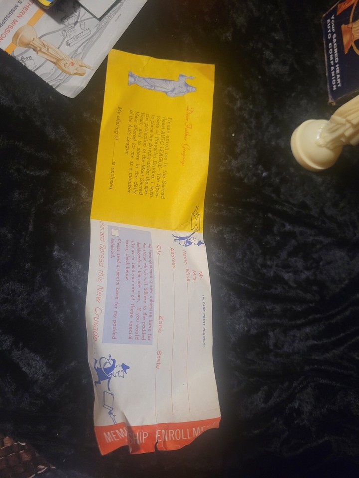 Vintage Metal Dashboard Jesus Figure with Box for Hot Rod