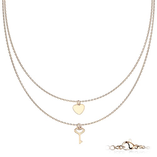 Parure Femme : Chaîne + Pendentif Croix En Acier Ou Plaque Or Cuivre - Neuf Avec étiquettes
