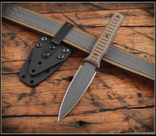 RMJ Tactical Orlando Special Tungsten Cerakote Nitro-V Blade Hyena Brown Sheath