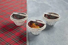 Mud Pie H1 Beaded Tartan Dip Bowl and Spreader 5 1/2" dia 48500209 -Choose Color